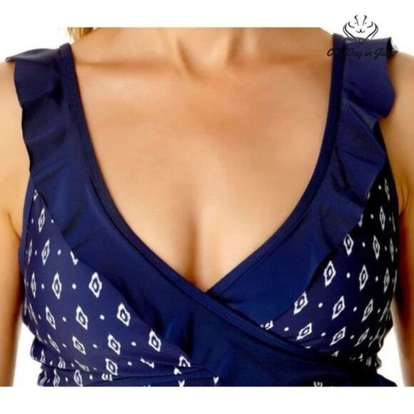 Liz Claiborne Diamond Tankini Top Size S - Picture 3 of 3